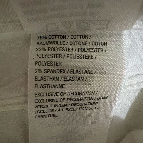 Susan Graver white denim wide leg ankle cropped frayed hem‎ jeans size 2 travel - Picture 8 of 10